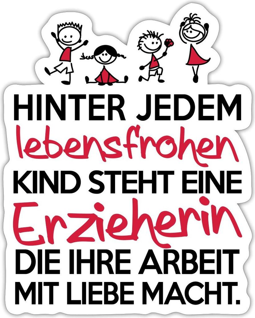Spreadshirt Abschied Erzieherin Sticker Aufkleber, 10 x 10 cm, Mattweiß