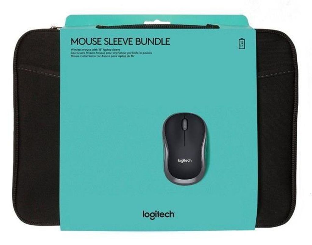 Logitech M185 Kabellose USB Maus + Laptop Tasche 16 Zoll Set