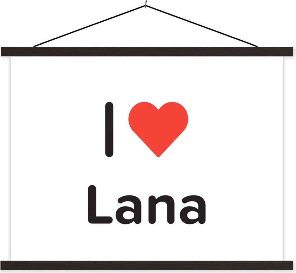MuchoWow Textilposter Ich liebe - Lana - Mädchen 40x30 cm mit schwarzem Rahmen - Dekorationen