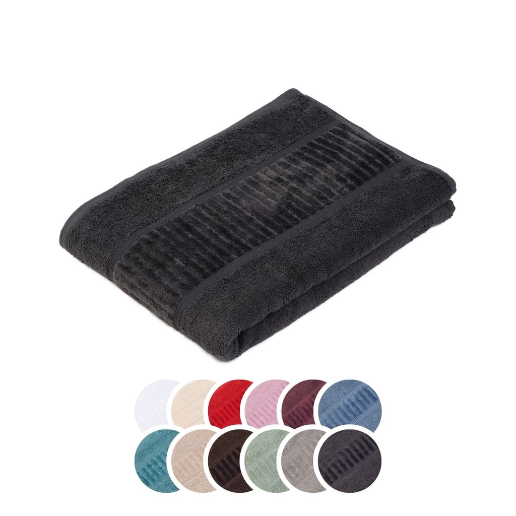 liebling Duschtuch Bio Baumwolle, Serie Organic, 500 gr. / m², 70 x 140 cm, 60 Grad, formstabil, saugstark, schnelltrocknend, anthrazit
