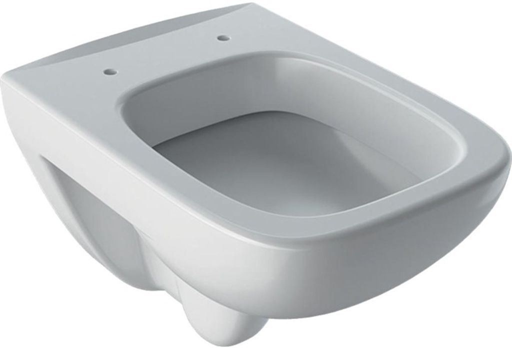 Geberit Wand-T-WC RENOVA COMPACT Square verkürzte Ausladung, mit Spülrand weiß
