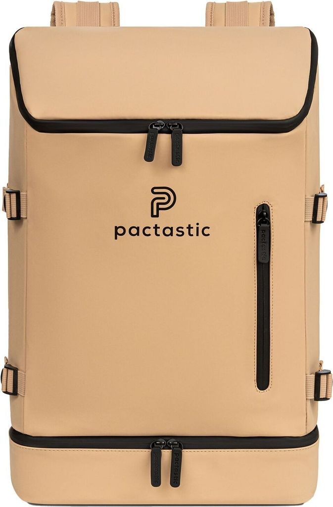 Pactastic Tagesrucksack Rucksack mit Laptopfach Urban Collection Zipper Backpack 50 cm 26L Beige