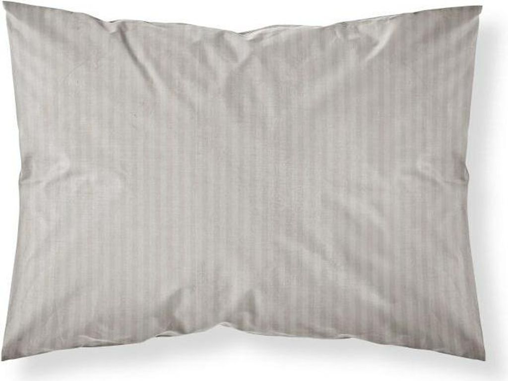 A plain, flat pillowcase with a subtle vertical stripe pattern.