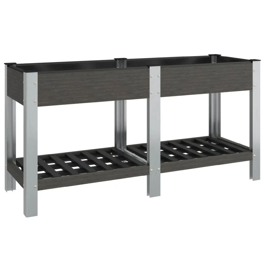 Potager anti-mal de dos 150x50x75 cm gris en WPC pour terrasse et cour