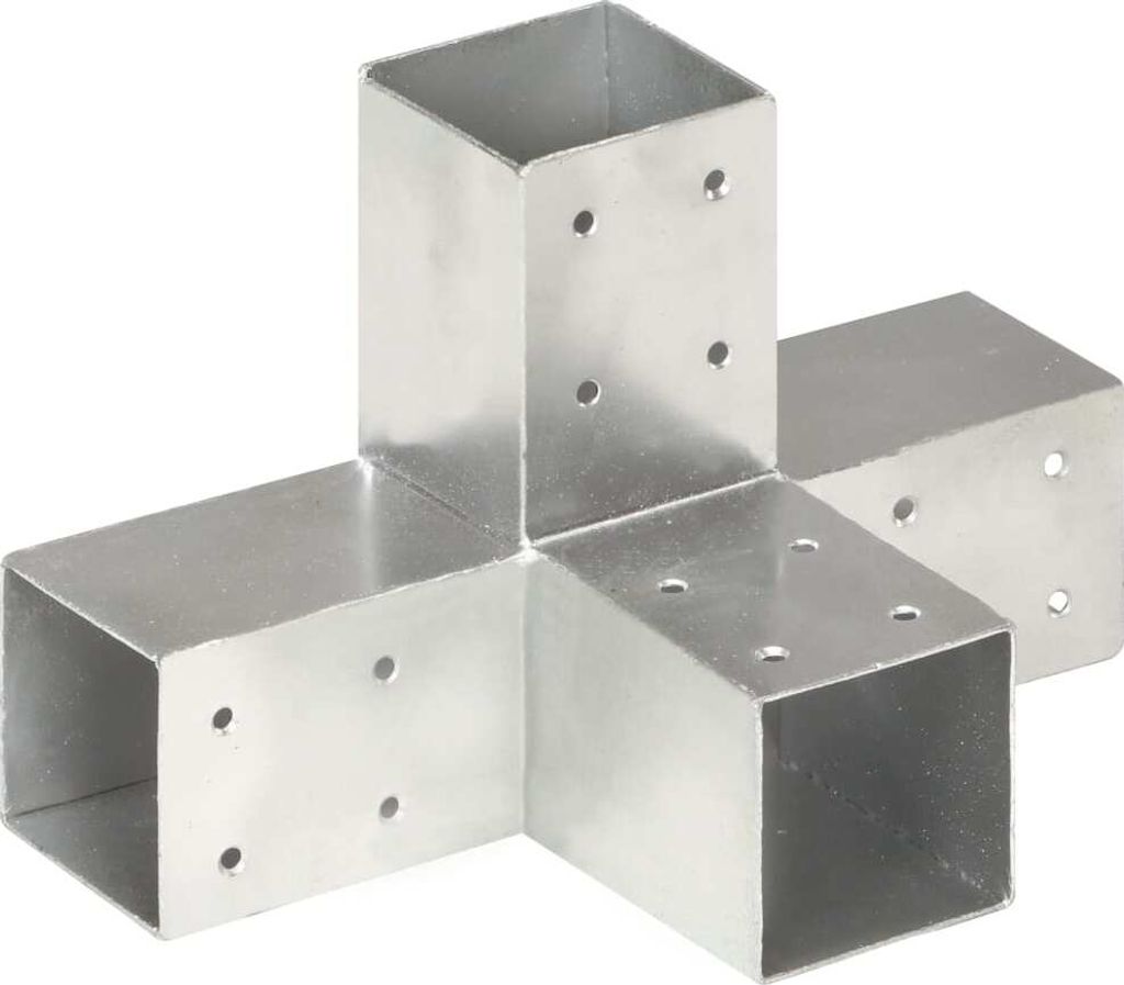 vidaXL Connettore per pali 4 pz. Forma a X in metallo Immagine del prodotto 