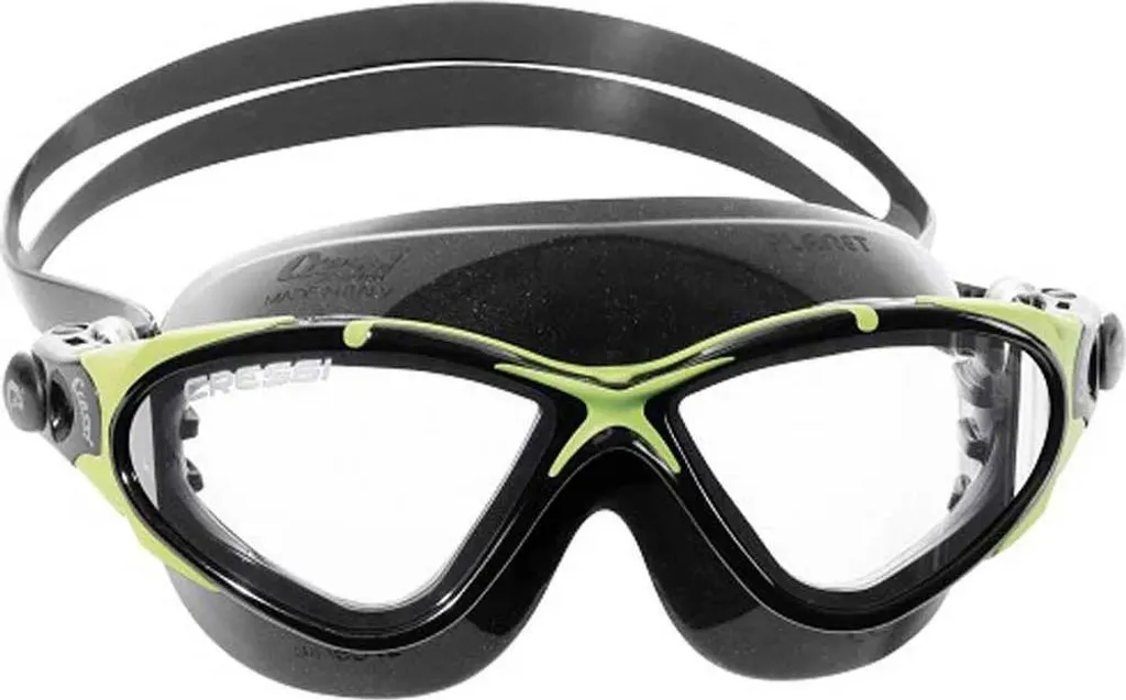Masque Cressi Planet avec Verres Anti-buée Haute Vision Vert Noir