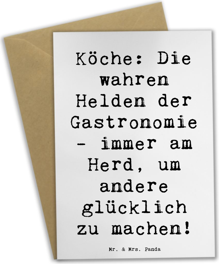 Mr. & Mrs. Panda babykarte Spruch Koch Helden - Weiß - Produktbild 