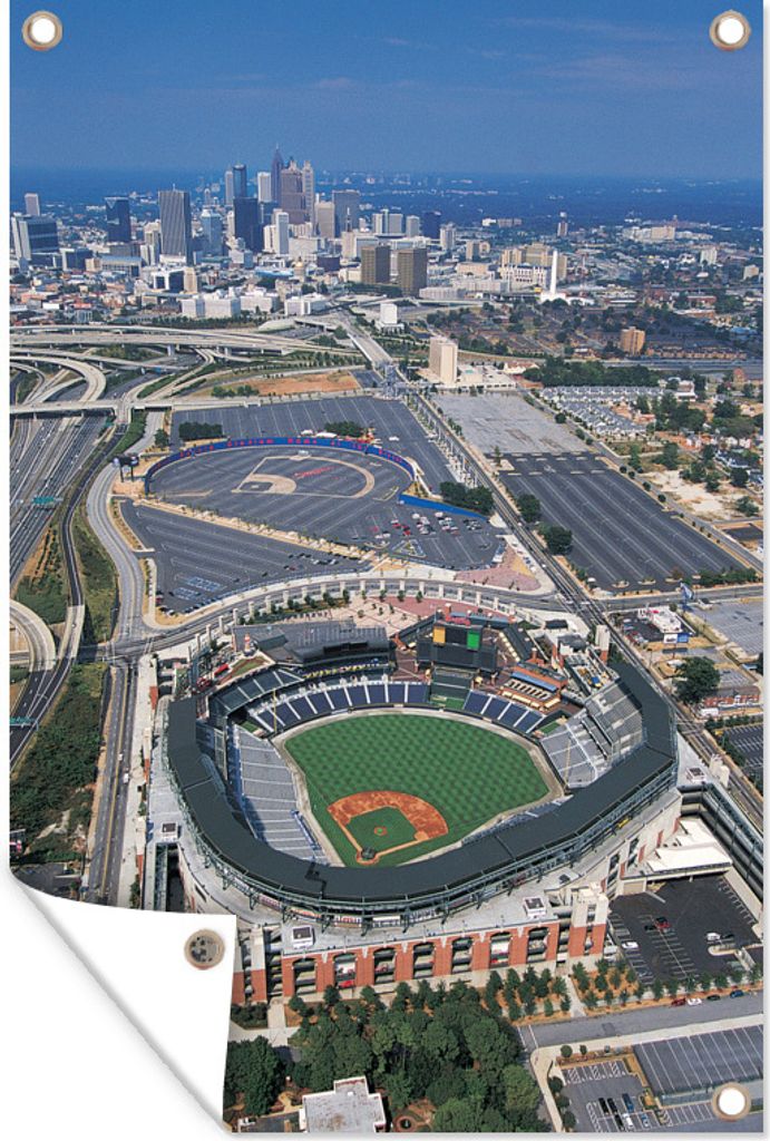 MuchoWow 60x90 cm Outdoor-Poster Gartendeko Sichtschutz Garten Poster für den Garten Atlanta - Stadion - Himmel