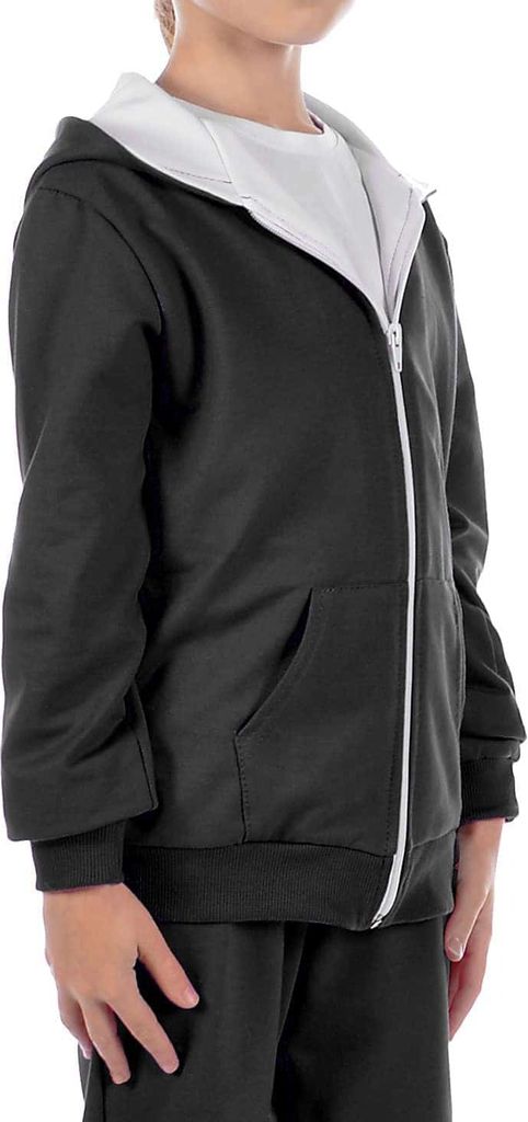 KMISSO Mädchen Kapuzen Sweatjacke Hoodie Schwarz 140