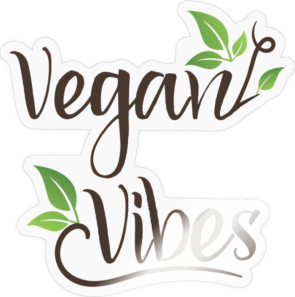 Spreadshirt Vegan Vibes Vegetarier Veganer Pflanzen Ernährung Sticker Aufkleber, 10 x 10 cm, Transparent glänzend