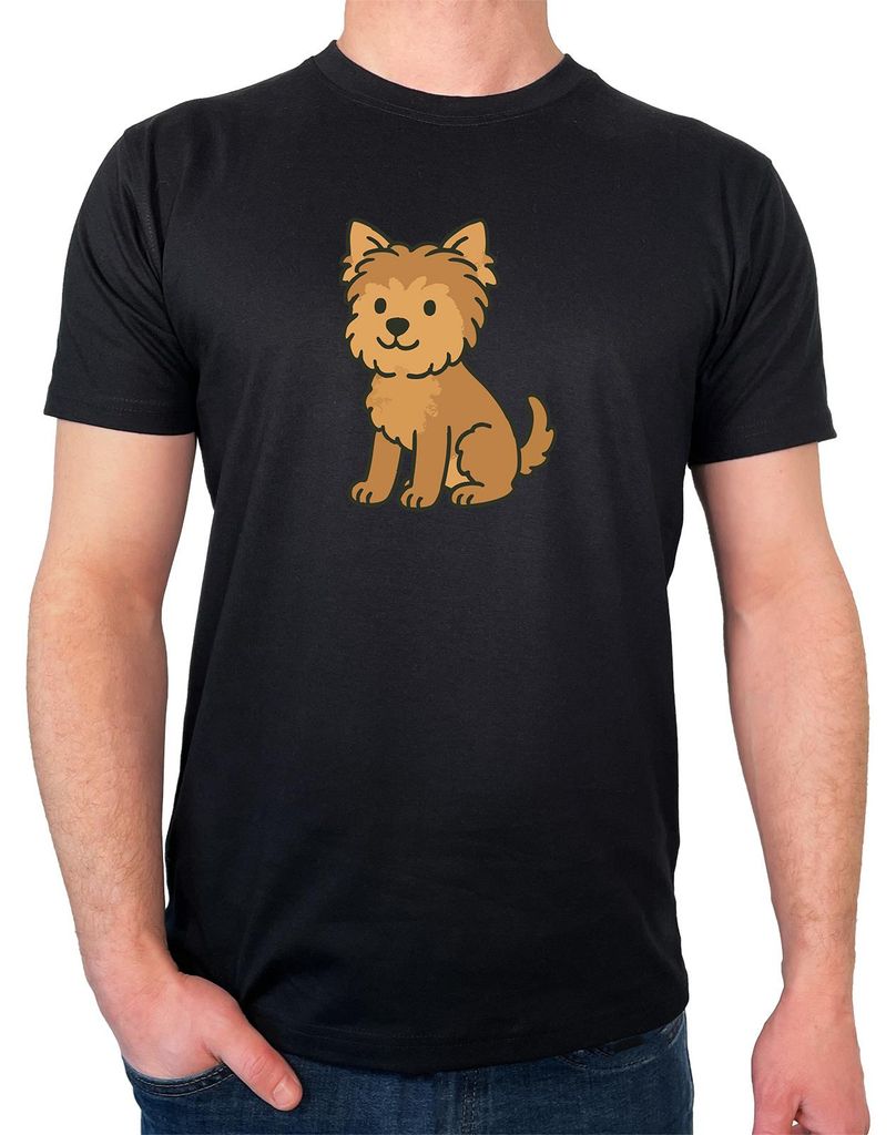 Huuraa Herren T-Shirt Yorkipoo Comic Yorkiepoo 3XL Black Bio Baumwolle Fairtrade Herrenshirt Geschenkidee