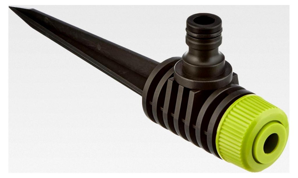 Gartensprenger – Sprühregner mit Erdspieß – Sprinkler für Garten und Rasen – Kreisregner für Bewässerungssystem, 19x3,6x3,6 cm