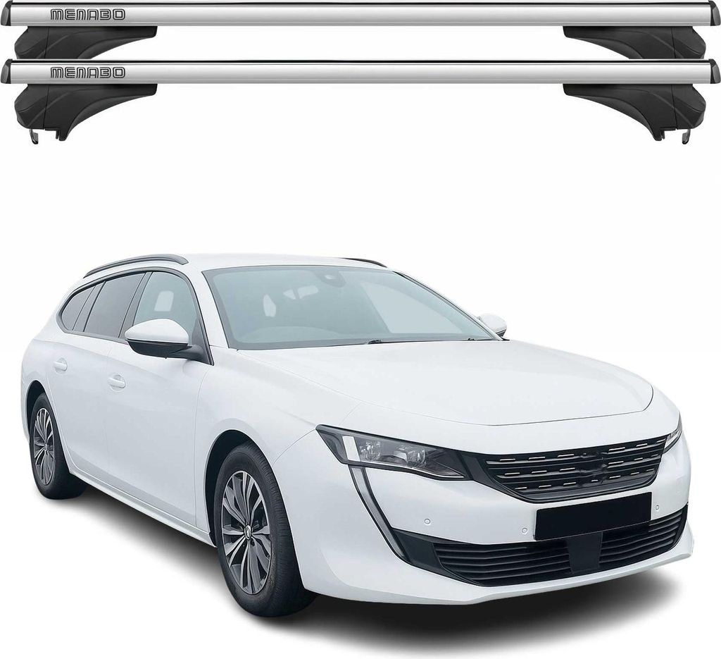 Menabo Dachträger Grundtäger für Peugeot 508 II Kombi 2018-2025 Alu Silber 2 tlg