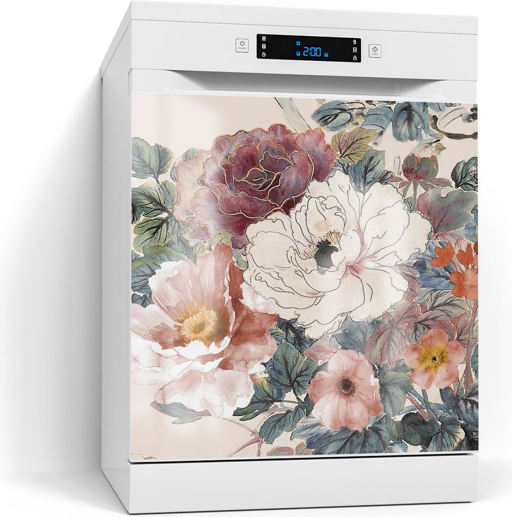 DEQORI Magnetmatte Spülmaschine Standard 60x60 cm 'Aquarellblütenzauber' Magnetfolie