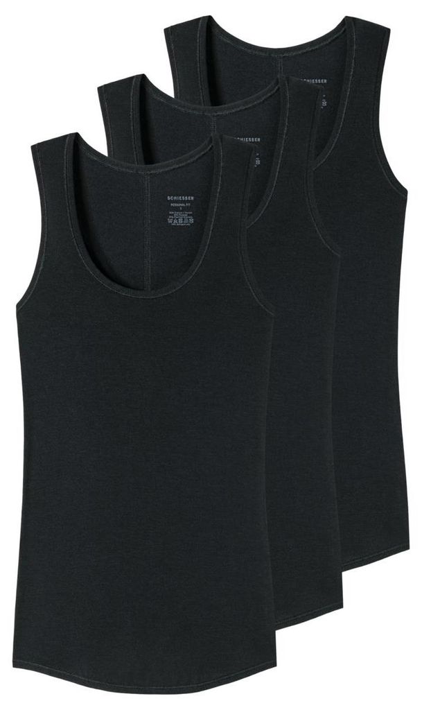 Schiesser 3er Pack Personal Fit Unterhemd / Top Atmungsaktiv und formstabil, Ohne Seitennähte für mehr Komfort, Elastischer Single Jersey
