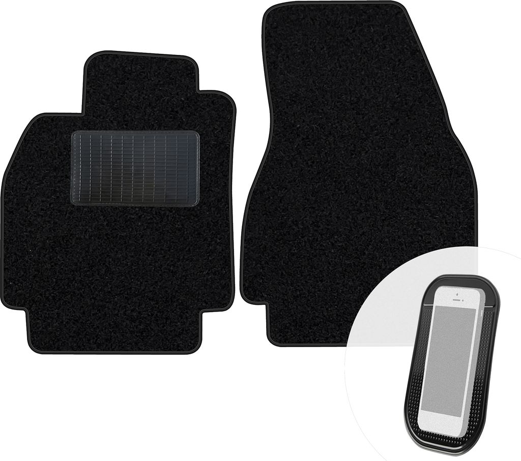 moto-MOLTICO Vorne Fußmatten Auto Velours Autoteppiche Schwarz Automatten Set 2-teilig passend für Renault Megane II CC 2004-2010
