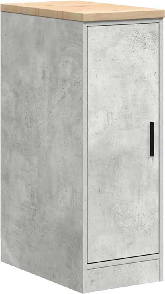 Armoire garage pin massif gris béton - Finition résistante et durable