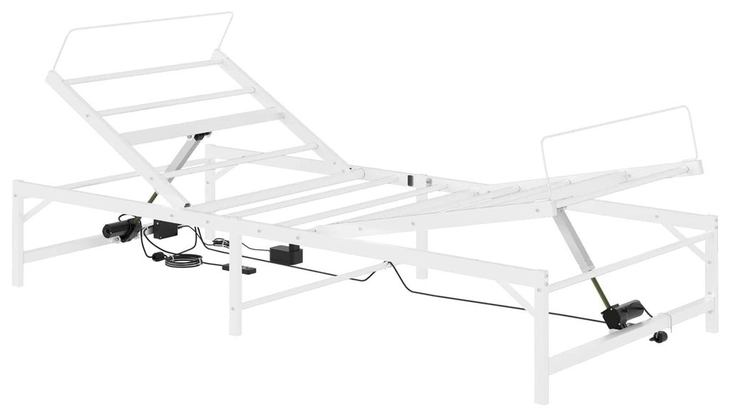 vidaXL Lit électrique réglable, structure blanche, 107 x Image du produit 