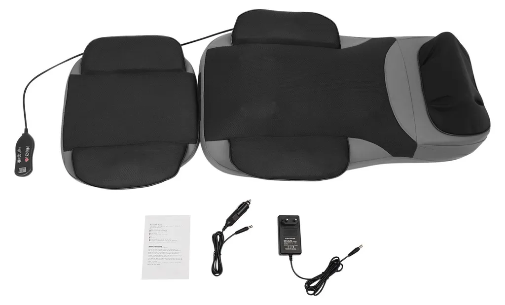 Housse de fauteuil de massage noir avec intensité réglable et chauffage