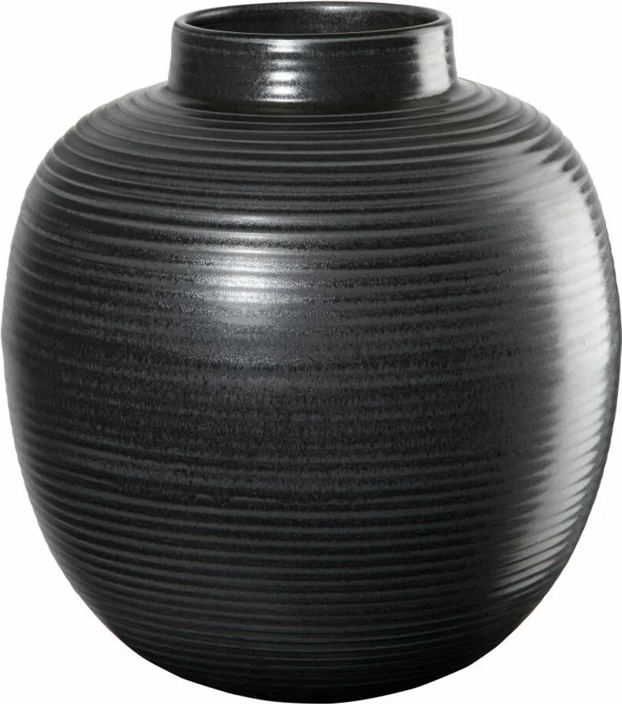 Vase en faïence noir mat design Japandi pour décoration moderne