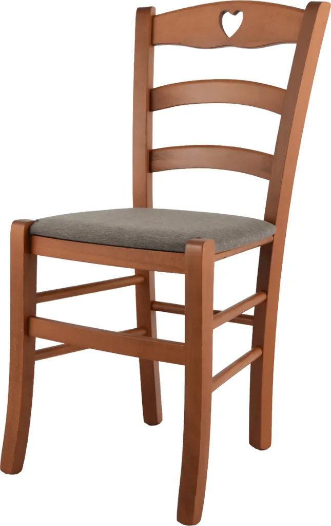 Sedia da Pranzo Cuore Tommychairs Ciliegio e Tessuto - Design Italy