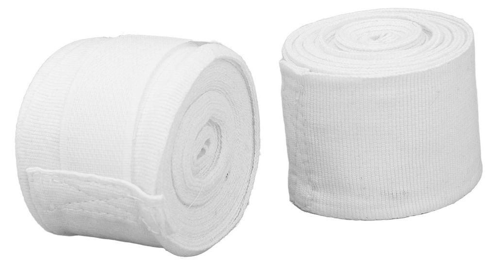 Boxbandages, katoen, 5 meter, wit, voor kickboksen Productafbeelding 