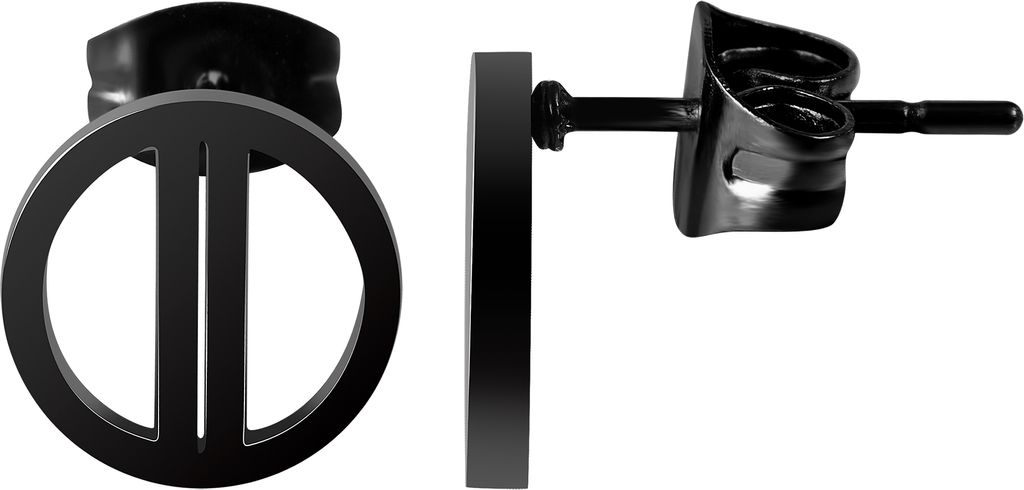 Akzent Edelstahl Ohrstecker, Rund, geteilter Kreis