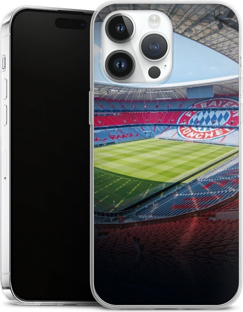 DeinDesign Slim Hülle für Apple iPhone 14 Pro Max Silikon Case Ultra Dünn Handyhülle FC Bayern München FCB Stadion