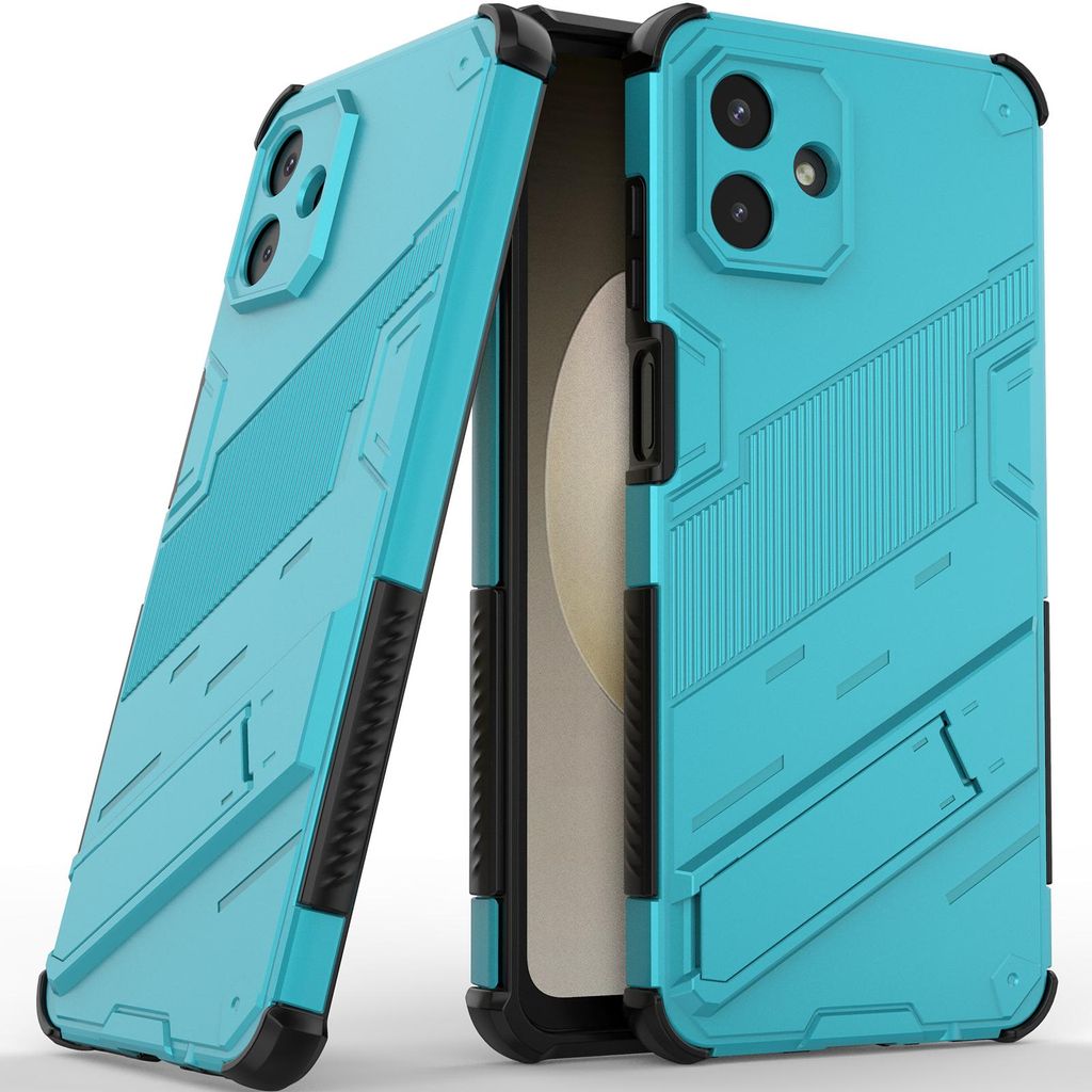 Armor Hülle für Samsung Galaxy A07 5G/4G Hybrid PC TPU Bumper Stoßfestes Schutzhülle mit Standfunktion Blau
