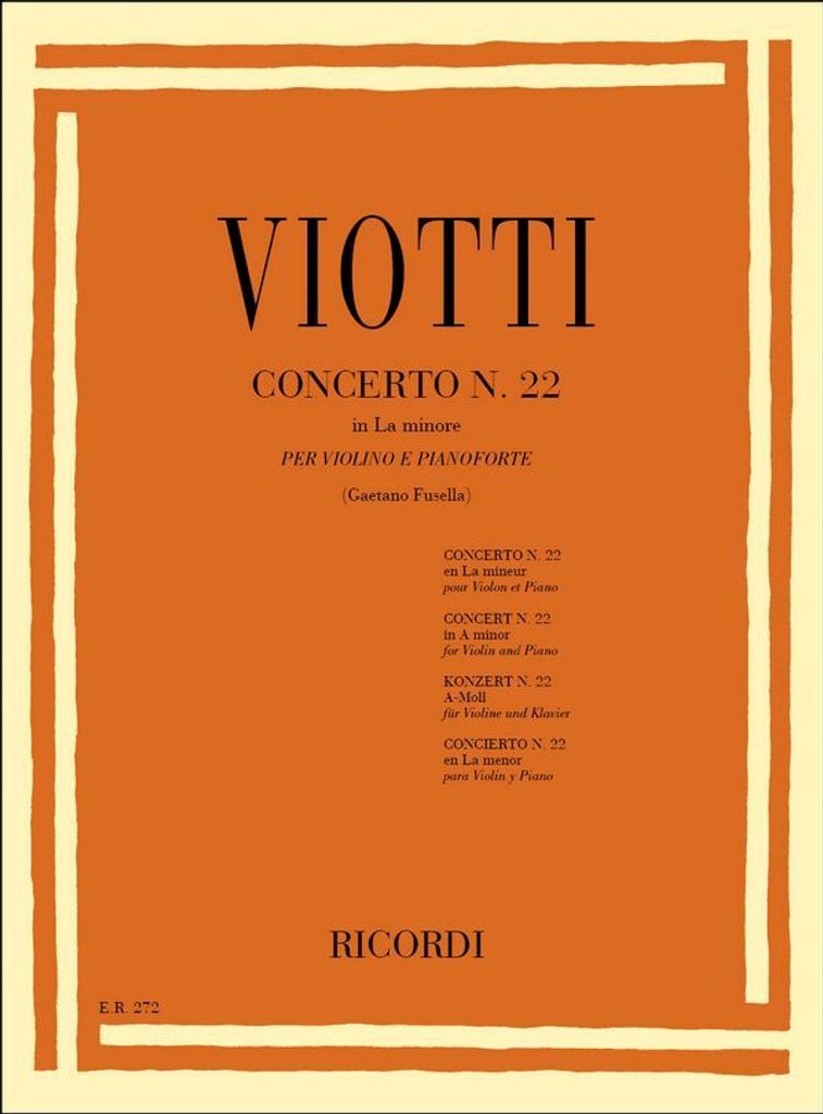 Concerto no.22 la minore per violino e archiper violino e piano