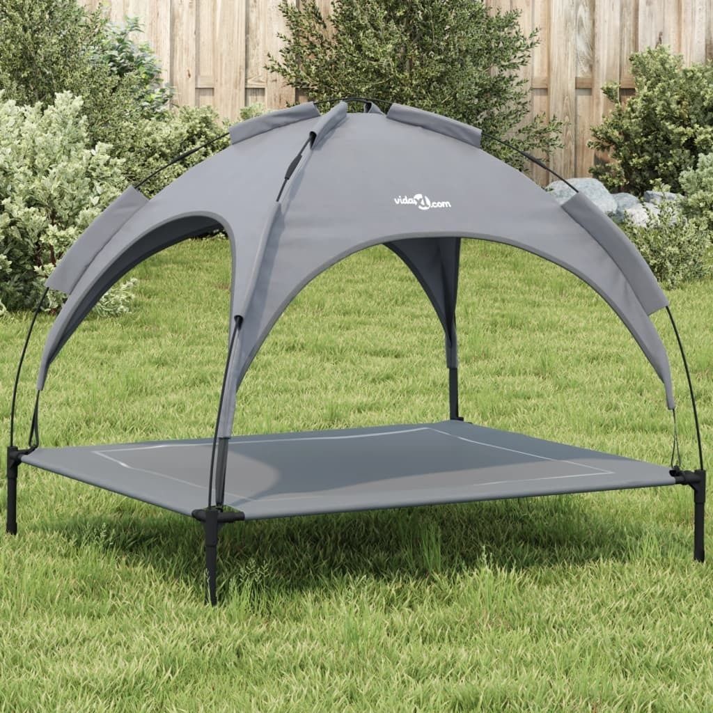 Maison Exclusive - Hundeliege mit Dach Anthrazit Oxford-Gewebe und Stahl