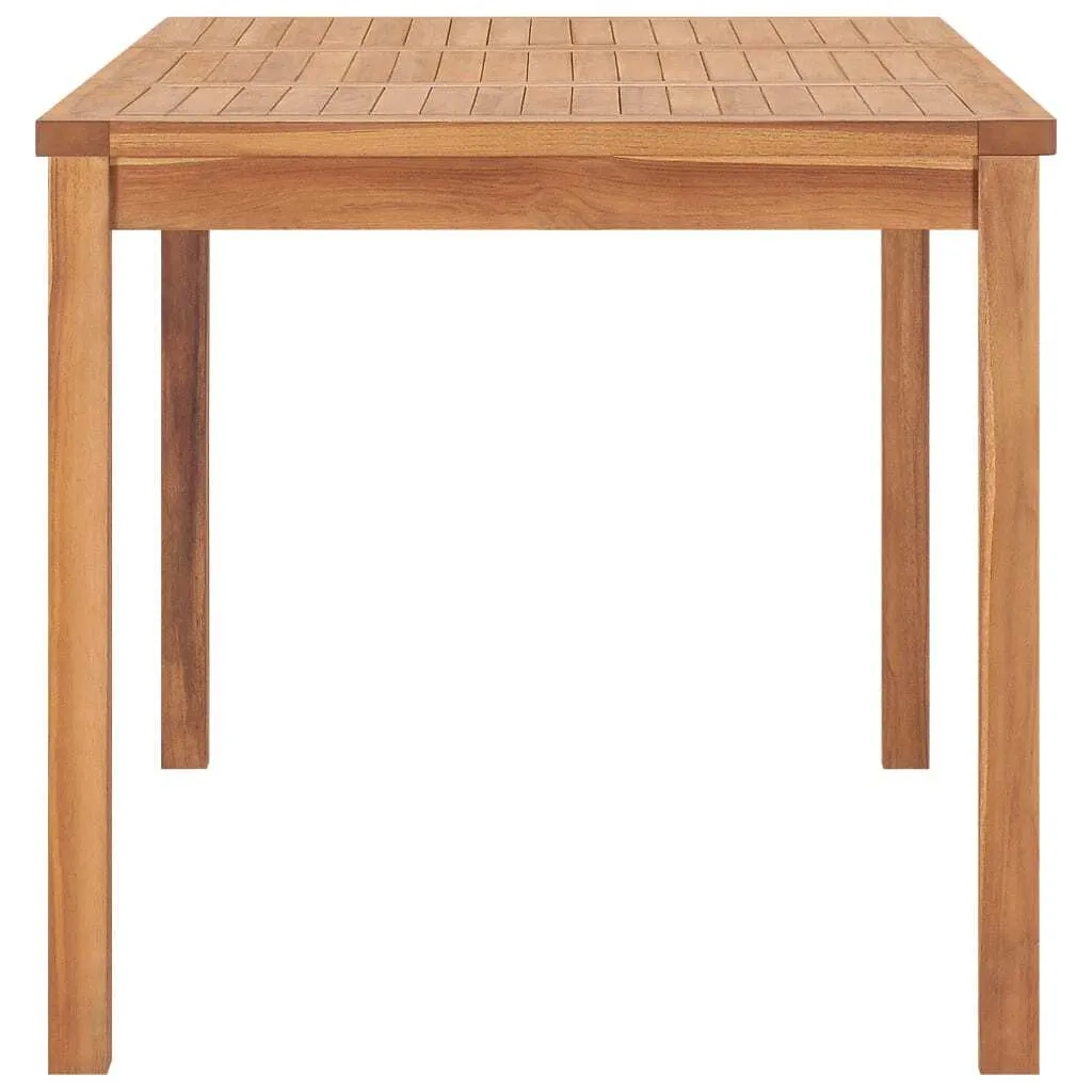 Table de repas d'extérieur rectangulaire en teck massif 140x80x77 cm - 3