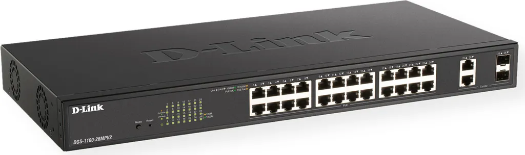 Switch PoE+ 370W D-Link DGS-1100-26MPV2 avec gestion intelligente Web
