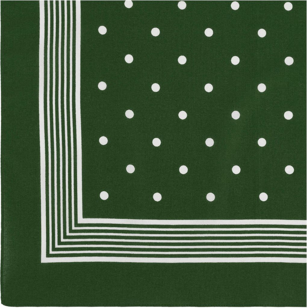 modAS Vierecktuch Bandana Kopftuch ca. 54x54 cm- Tuch in verschiedenen Designs und Farben aus Baumwolle in Grün mit Punkten