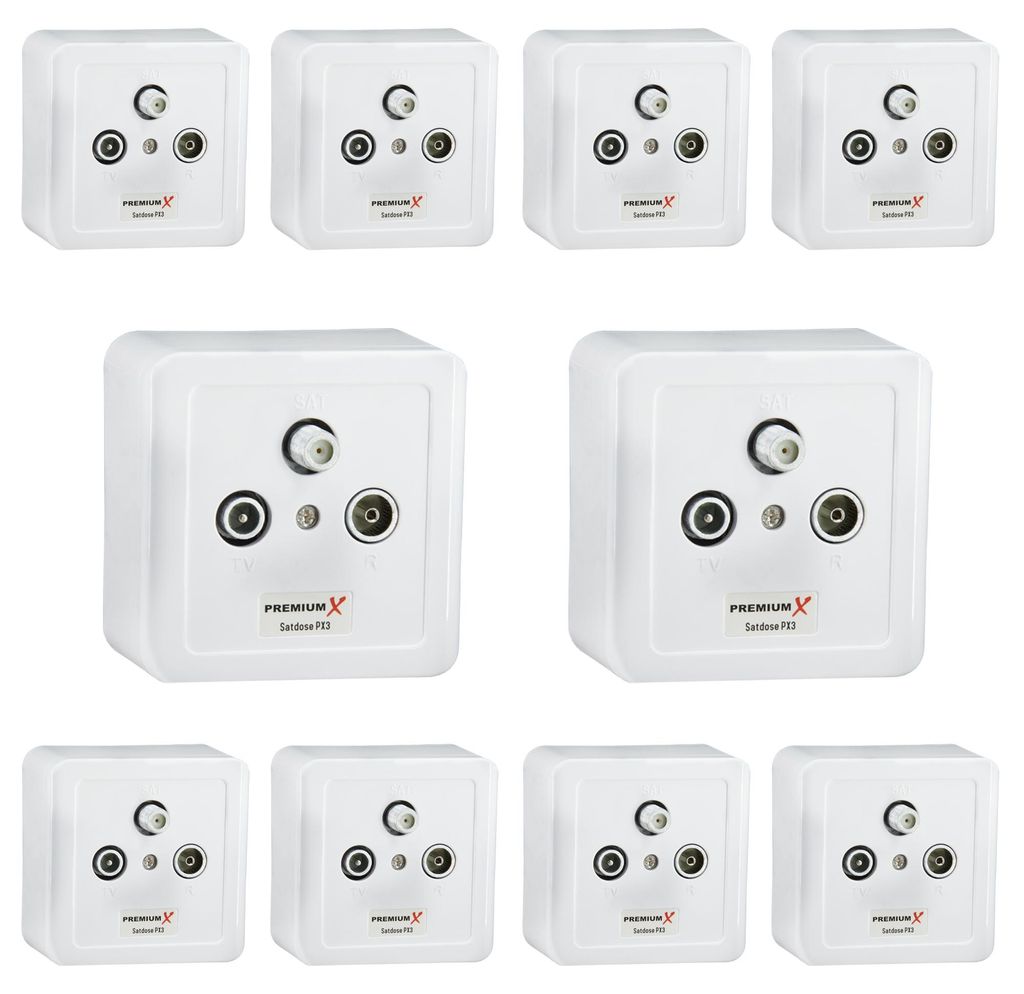 PremiumX 10X PX3 Antennendose 3-Fach Enddose Antennen-Dose Produktbild 