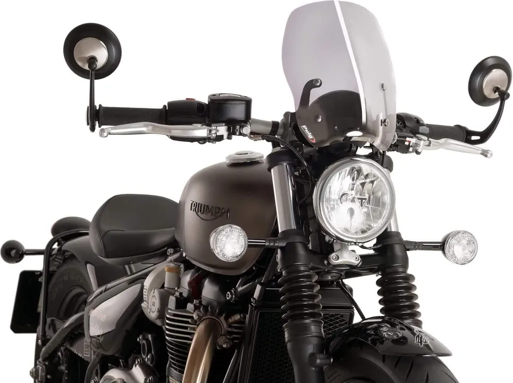 Pare-brise moto Touring PUIG teinté clair Triumph Bonneville Bobber nu