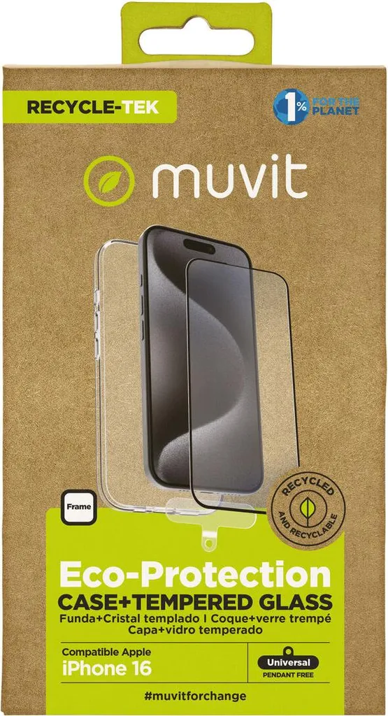 Muvit iPhone 16 Cover Nera - MagSafe Case Professionale 3 Metri