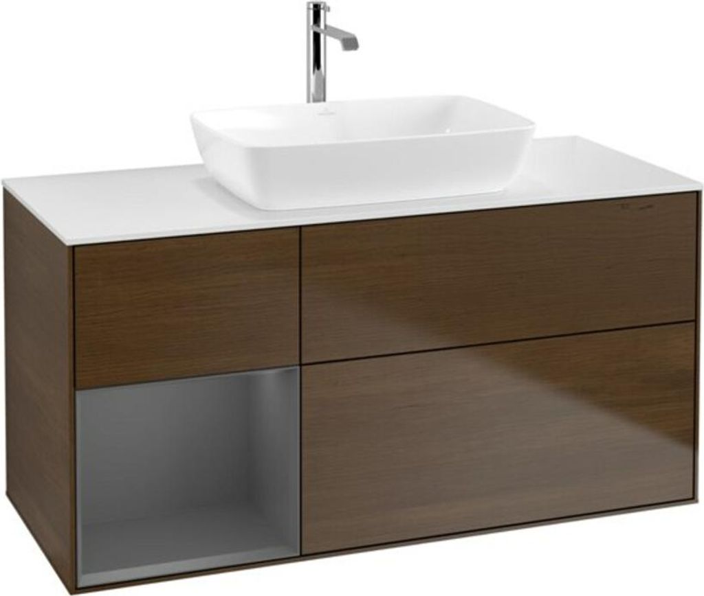V&B Waschtischunterschrank Wandbeleuchtung Finion 120cm, Pl w m, Rg A m Lac, wal ven
