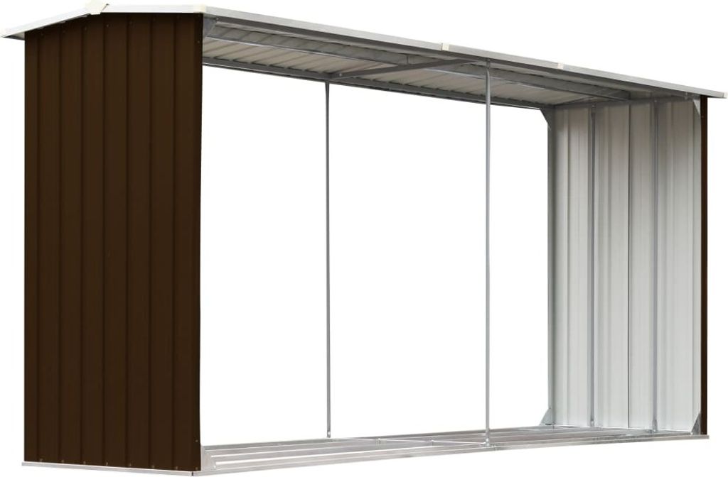 vidaXL Brennholzlager Verzinkter Stahl 330 x 92 x 153 cm Braun