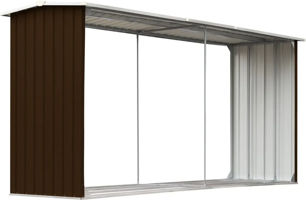 Abri à bois anti-humidité en acier 330x92x153 cm pour bois bien sec
