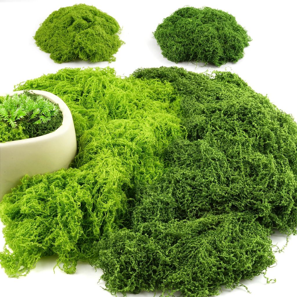 100 g künstliches Moos zur Dekoration, Moosdekor, Moos zum Basteln, Rentierflechtenmoos, künstliches Gras zum Basteln, künstliche Pflanzen, kün...