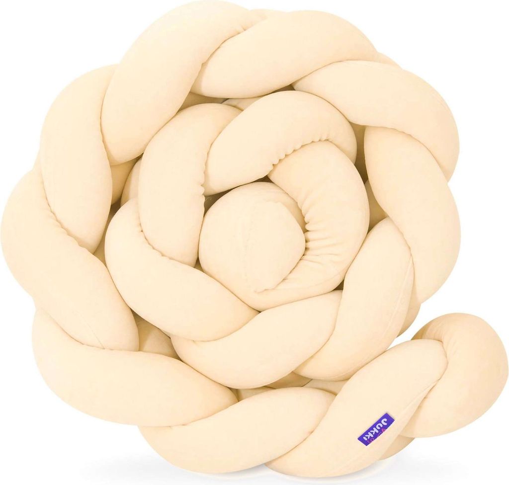 Ecru - Geflochtene Bettschlange Bettumrandung für Babybett Produktbild 