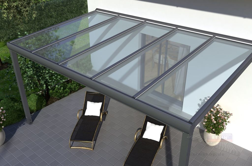REXOpremium Alu Terrassendach 4m x 2m, VSG-Glas