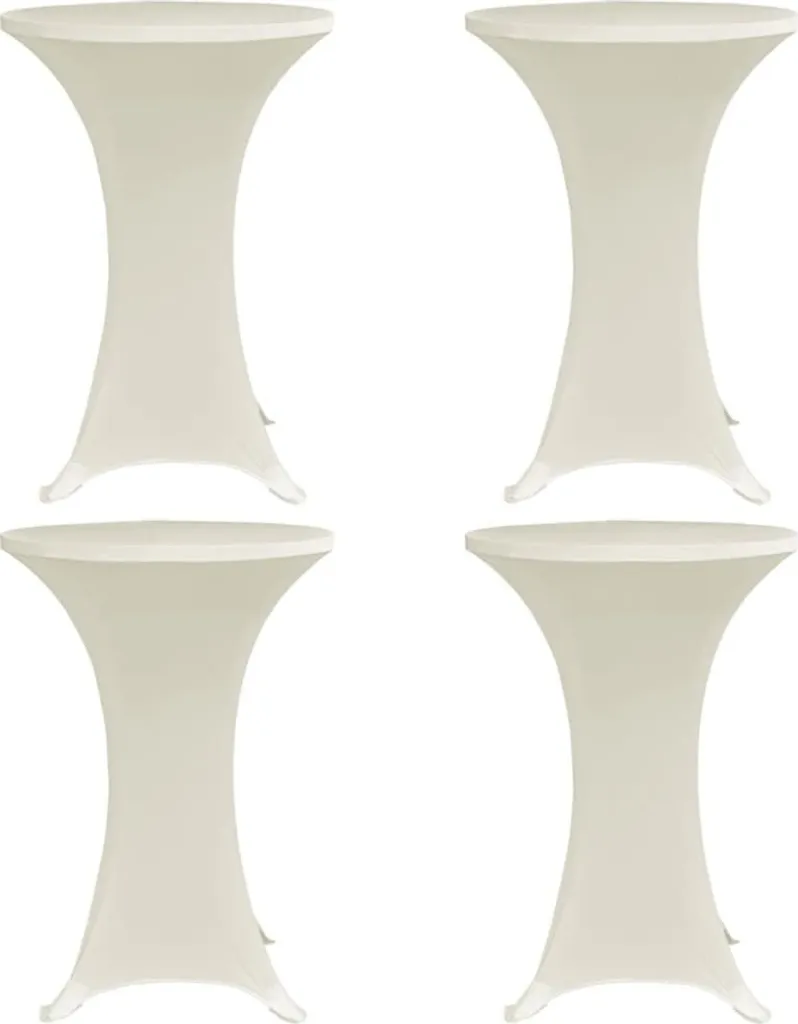 The Living Store Copritavolo bar 4 pezzi Ø 60 cm panna stretch