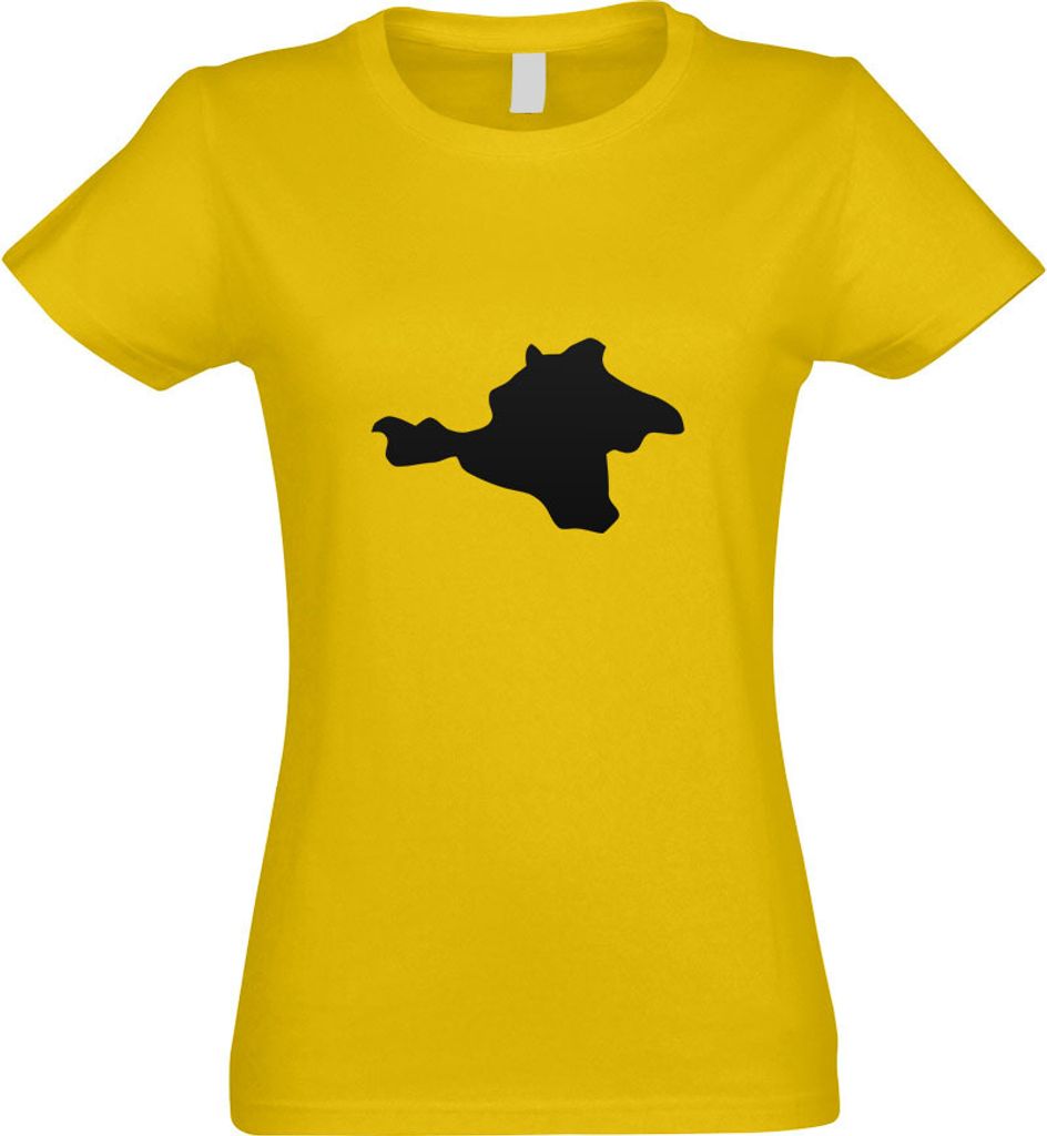 Kiwistar - T-Shirt tailliert - Damen - gelb - Krim - Tauris Umriss Kontur - mit Motiv Bedruckt - Funshirt Design - Sport - Freizeit - Damen - M