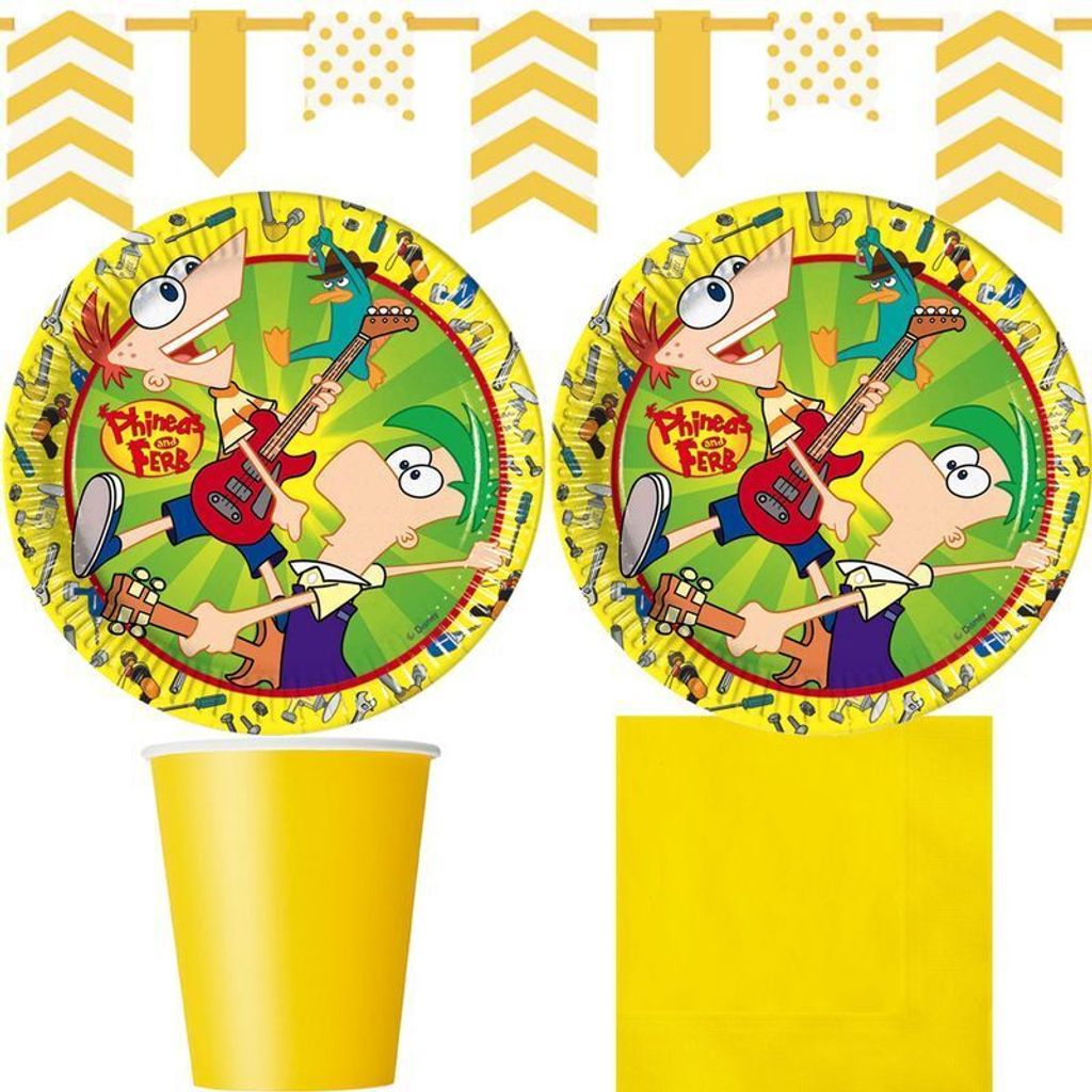 Phineas und Ferb Partyset Kindergeburtstag Geburtstag Deko Set