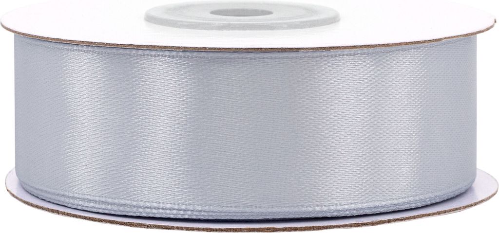 Satinband 25mm x 25m Rolle Silber / Grau Produktbild 