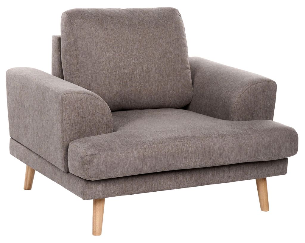 BELIANI Sessel Braun aus Stoff mit Armlehnen Modernes Elegantes Design Polstersessel Stoffsessel für Wohnzimmer