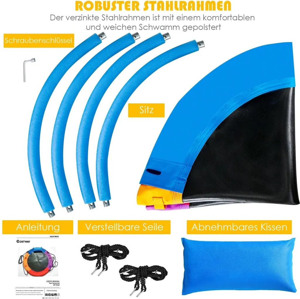 Balançoire nid ajustable 100 cm : sécurité et confort pour votre jardin - 5