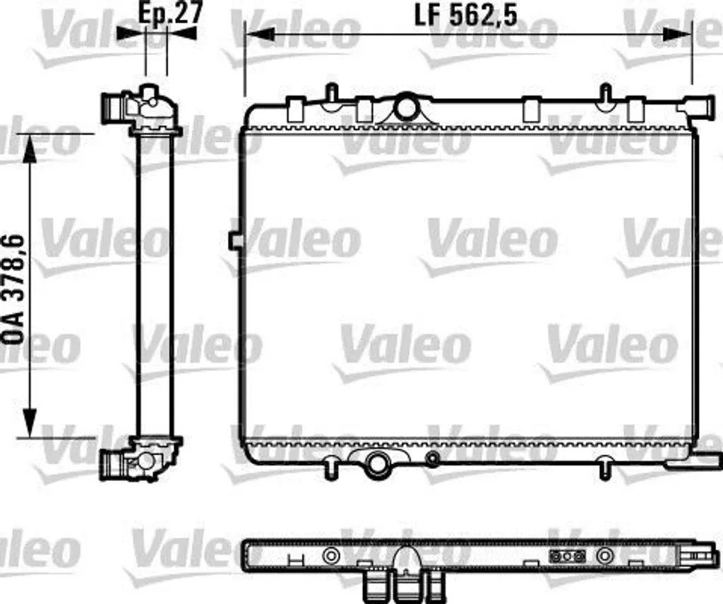Radiateur de refroidissement pour Peugeot 307 CC et Citroën Xsara Valeo